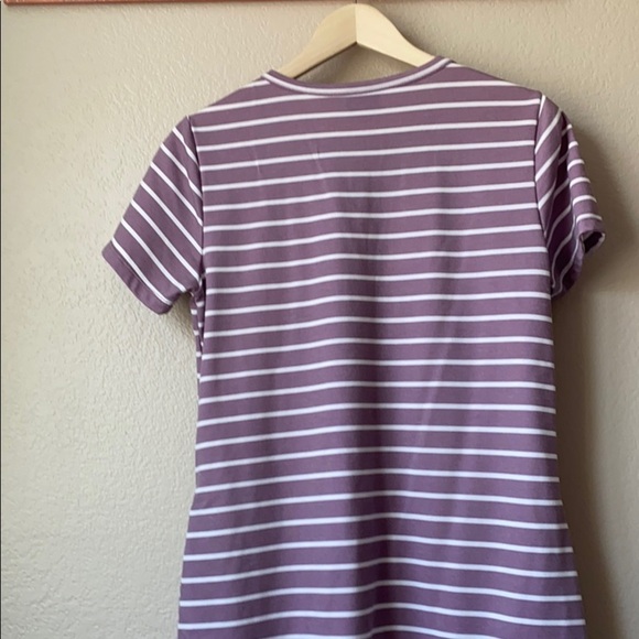32 Degrees Tee Shirt Dress Striped Purple and White size Medium - Picture 7 of 9